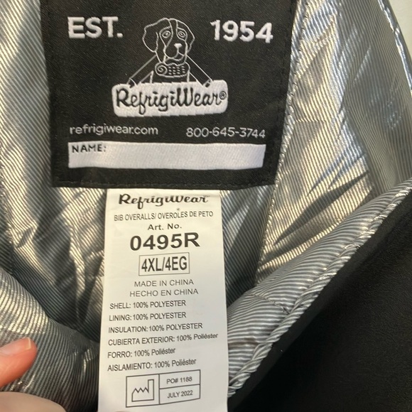 NWT RefrigiWear Black Jumpsuit Bibs - Picture 2 of 8